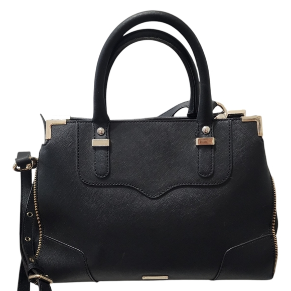 Rebecca Minkoff Black Natural Black Leather Exposed Zipper Amorous Satchel - Picture 2 of 12